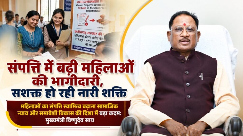 CG Women Property Registration: साय सरकार की बड़ी पहल का असर… महिलाओं के नाम प्रॉपर्टी रजिस्ट्री में 45% बढ़ोतरी